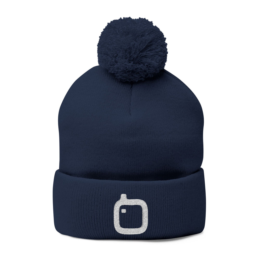 GloFlo Cozy Pom-Pom Knit Cap, Embroidered Beanie for Winter, Perfect Gift for Friends, Casual Knitted Hat, Great for Outdoor Activities