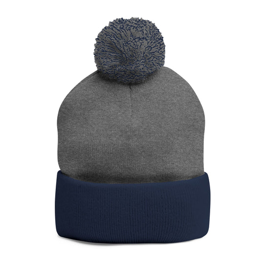 Cozy Pom-Pom Knit Cap | Embroidered Beanie, Winter Accessory, Gifts for Her, Ski Hat, Trendy Knitwear
