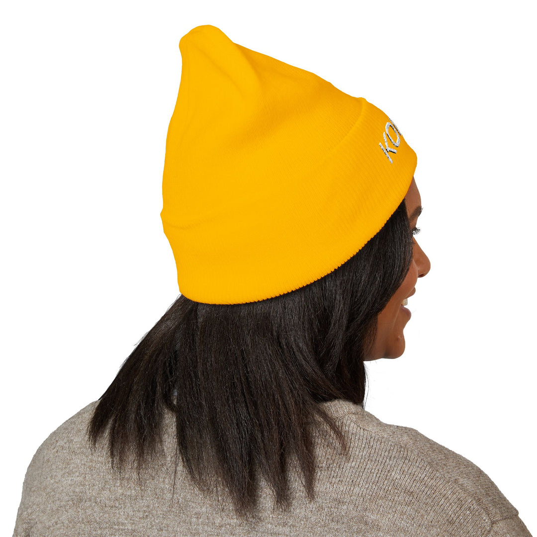 KORFYR Classic Cuffed Beanie - Cozy Embroidered Hat for Winter, Fashion Accessory, Streetwear Style, Gift for Him/Her, Casual Headwear