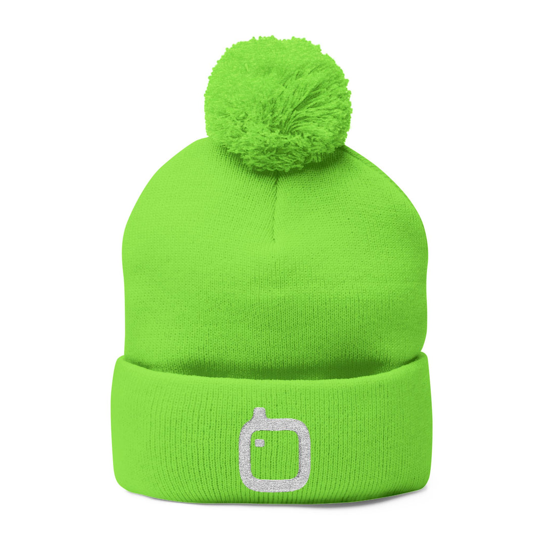 GloFlo Cozy Pom-Pom Knit Cap, Embroidered Beanie for Winter, Perfect Gift for Friends, Casual Knitted Hat, Great for Outdoor Activities