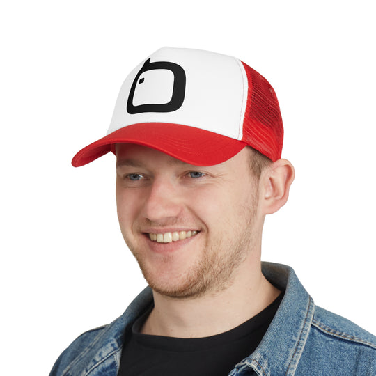 GloFlo Stylish Mesh Cap with Icon, Trendy Trucker Hat for Summer, Outdoor Activities, Casual Wear, Gift for Hat Lovers, Festival Accessory