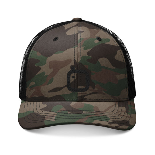 GloFlo Camouflage Embroidered Trucker Hat | Outdoor Style, Men's Fashion, Gift for Him, Hunting Accessory, Casual Wear