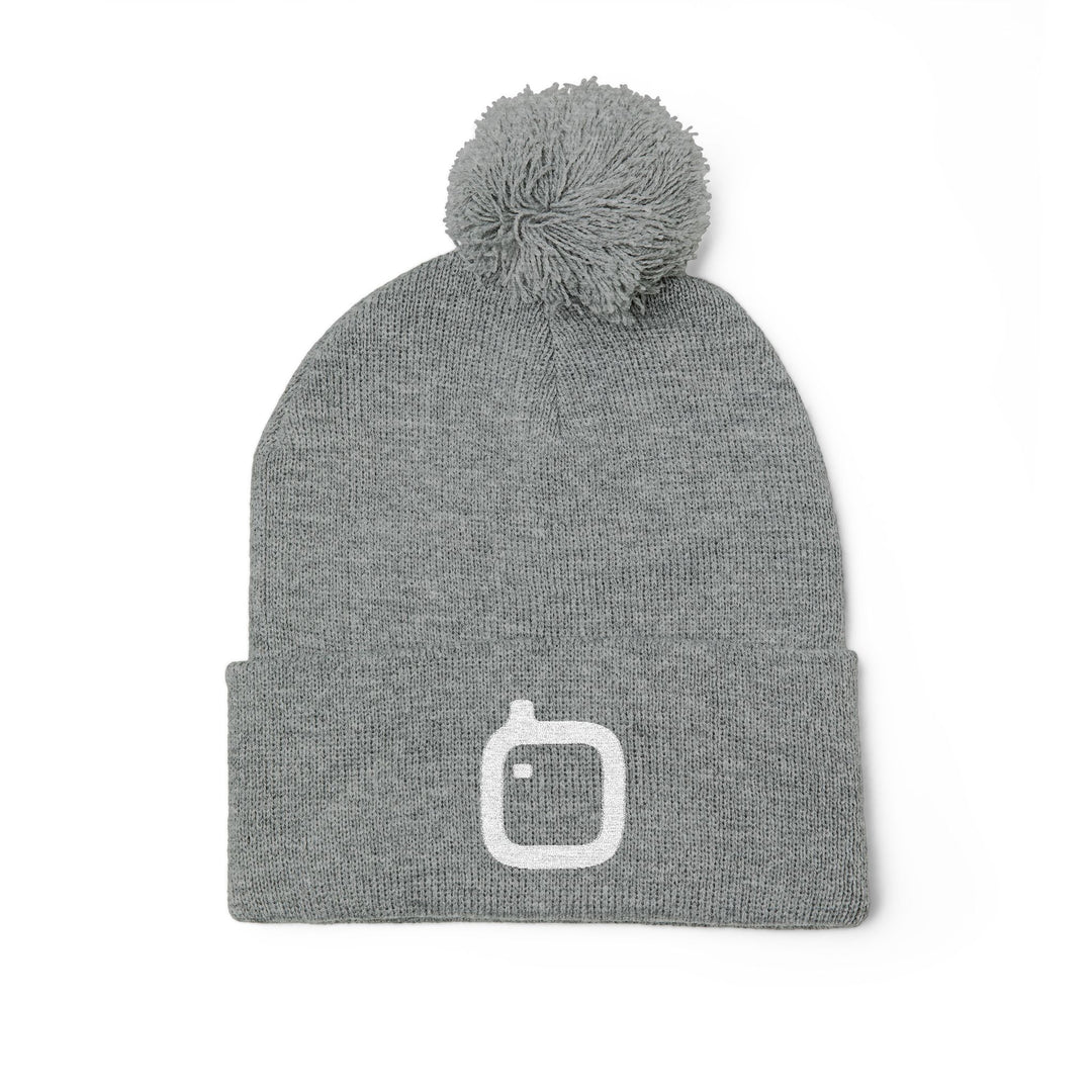 GloFlo Cozy Pom-Pom Knit Cap, Embroidered Beanie for Winter, Perfect Gift for Friends, Casual Knitted Hat, Great for Outdoor Activities