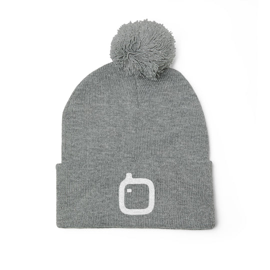 GloFlo Cozy Pom-Pom Knit Cap, Embroidered Beanie for Winter, Perfect Gift for Friends, Casual Knitted Hat, Great for Outdoor Activities