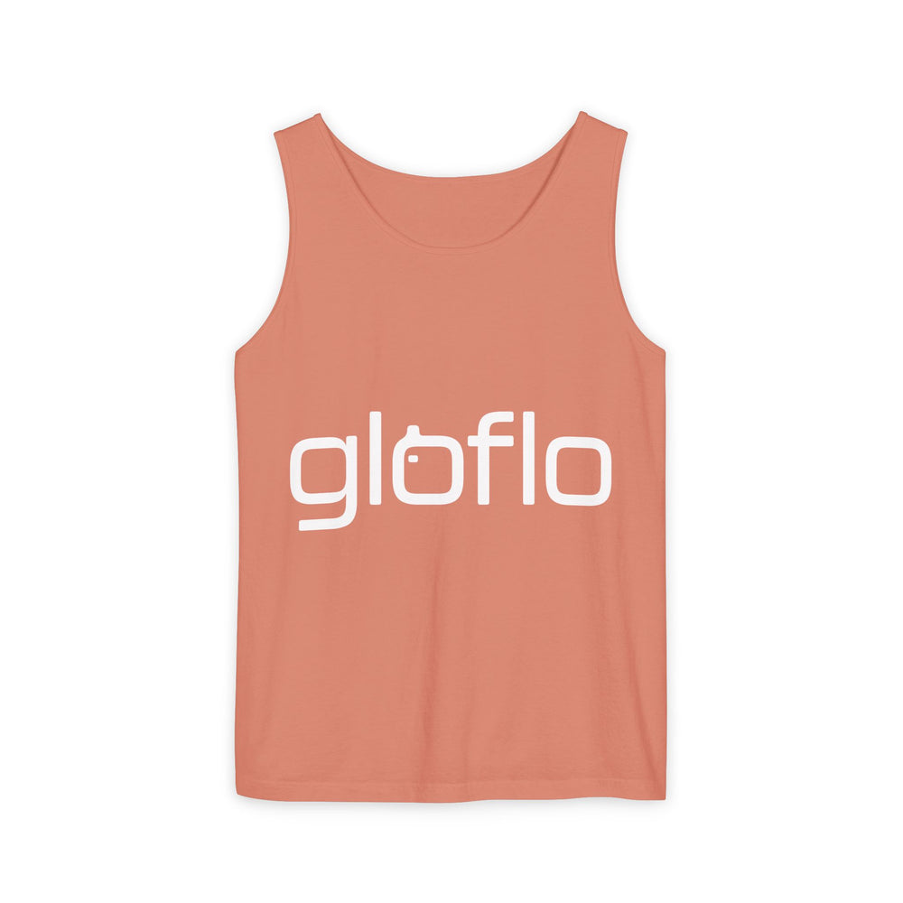 GloFlo Unisex Garment-Dyed Tank Top, Casual Summer Wear, Beach Trip Essentials, Festival Outfit, Personalized Gift for Friends
