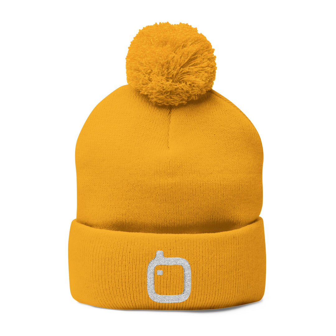 GloFlo Cozy Pom-Pom Knit Cap, Embroidered Beanie for Winter, Perfect Gift for Friends, Casual Knitted Hat, Great for Outdoor Activities