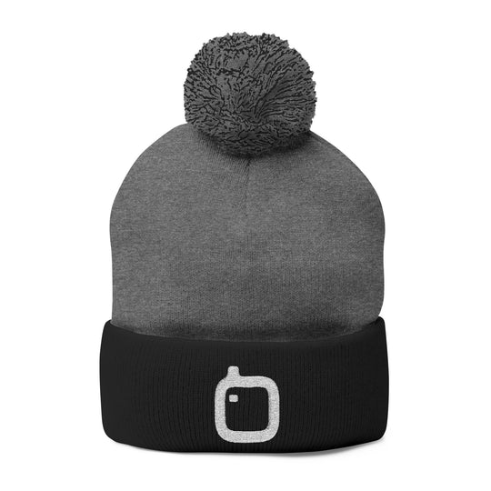 GloFlo Cozy Pom-Pom Knit Cap, Embroidered Beanie for Winter, Perfect Gift for Friends, Casual Knitted Hat, Great for Outdoor Activities