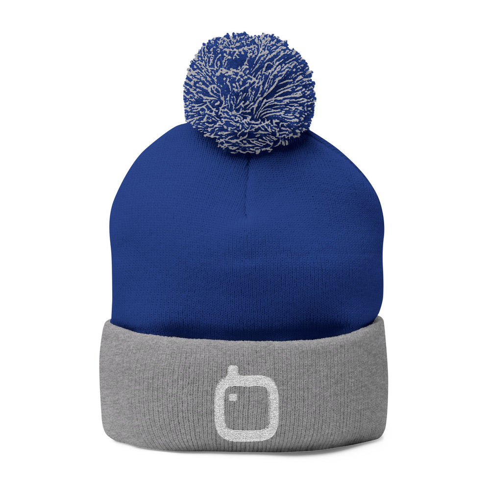 GloFlo Cozy Pom-Pom Knit Cap, Embroidered Beanie for Winter, Perfect Gift for Friends, Casual Knitted Hat, Great for Outdoor Activities