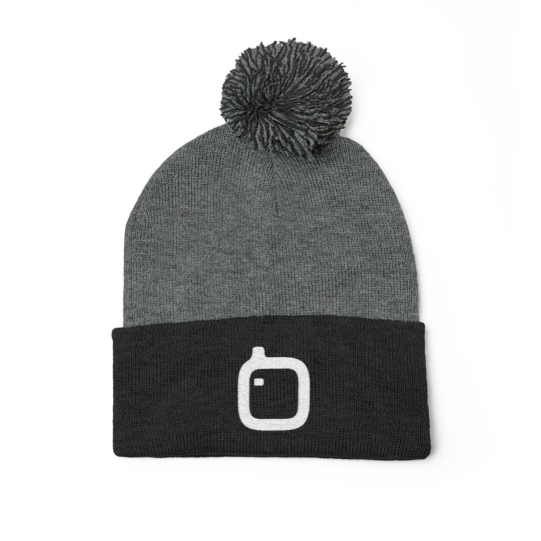 GloFlo Cozy Pom-Pom Knit Cap, Embroidered Beanie for Winter, Perfect Gift for Friends, Casual Knitted Hat, Great for Outdoor Activities