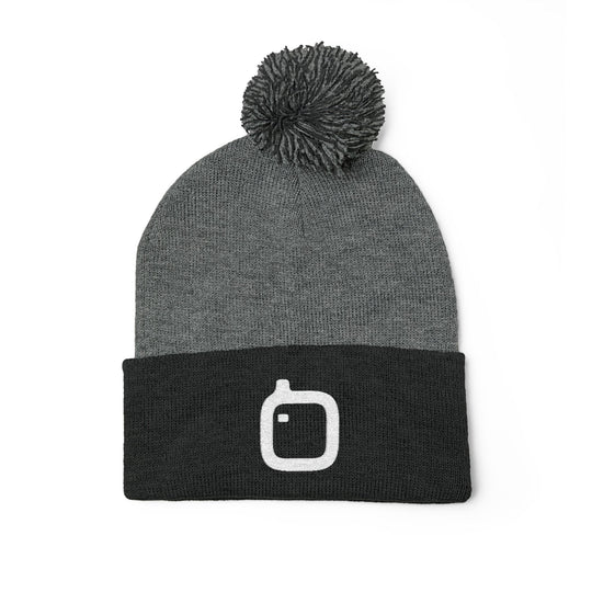 GloFlo Cozy Pom-Pom Knit Cap, Embroidered Beanie for Winter, Perfect Gift for Friends, Casual Knitted Hat, Great for Outdoor Activities