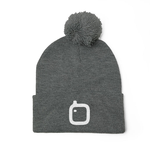 GloFlo Cozy Pom-Pom Knit Cap, Embroidered Beanie for Winter, Perfect Gift for Friends, Casual Knitted Hat, Great for Outdoor Activities