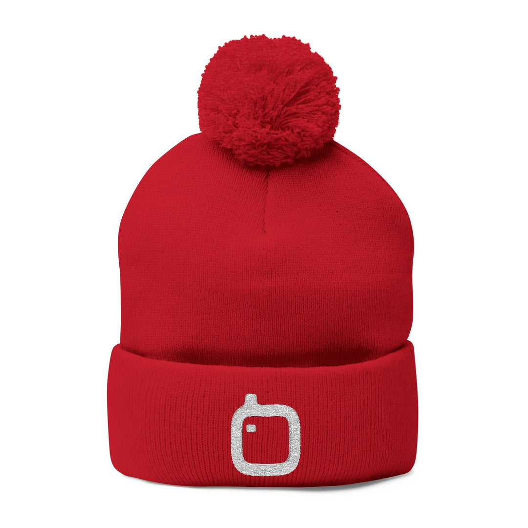 GloFlo Cozy Pom-Pom Knit Cap, Embroidered Beanie for Winter, Perfect Gift for Friends, Casual Knitted Hat, Great for Outdoor Activities