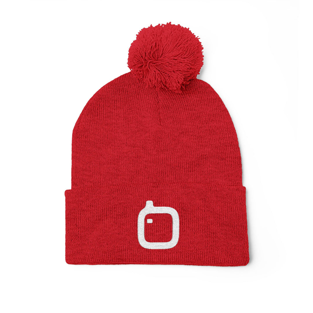 GloFlo Cozy Pom-Pom Knit Cap, Embroidered Beanie for Winter, Perfect Gift for Friends, Casual Knitted Hat, Great for Outdoor Activities