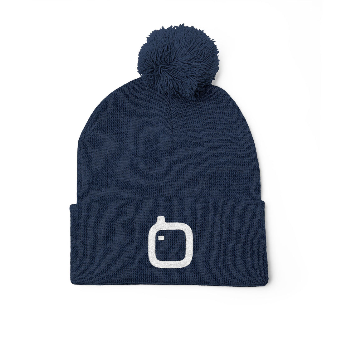 GloFlo Cozy Pom-Pom Knit Cap, Embroidered Beanie for Winter, Perfect Gift for Friends, Casual Knitted Hat, Great for Outdoor Activities