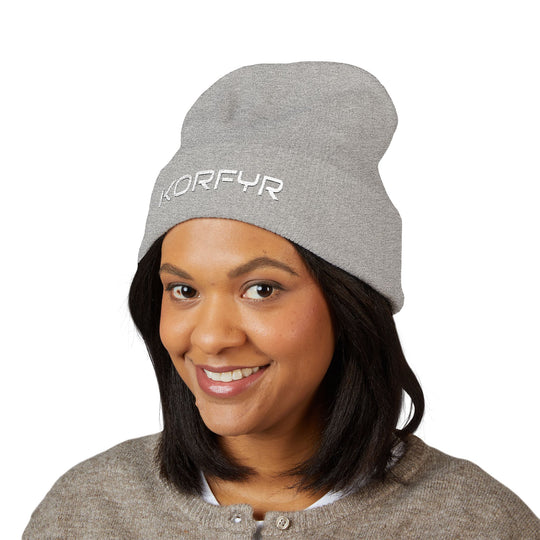 KORFYR Classic Cuffed Beanie - Cozy Embroidered Hat for Winter, Fashion Accessory, Streetwear Style, Gift for Him/Her, Casual Headwear