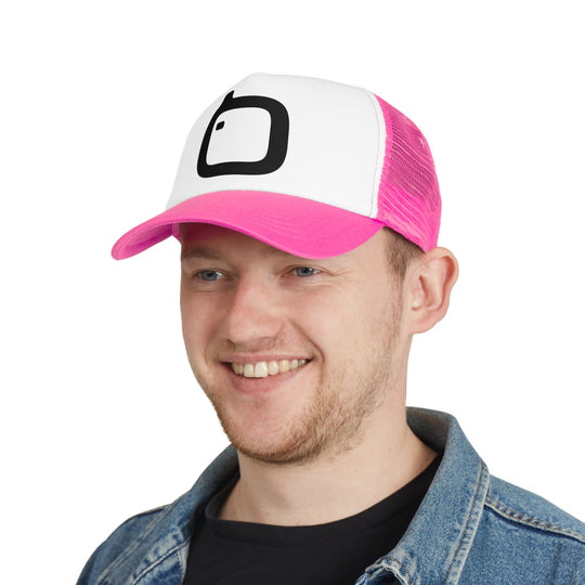 GloFlo Stylish Mesh Cap with Icon, Trendy Trucker Hat for Summer, Outdoor Activities, Casual Wear, Gift for Hat Lovers, Festival Accessory