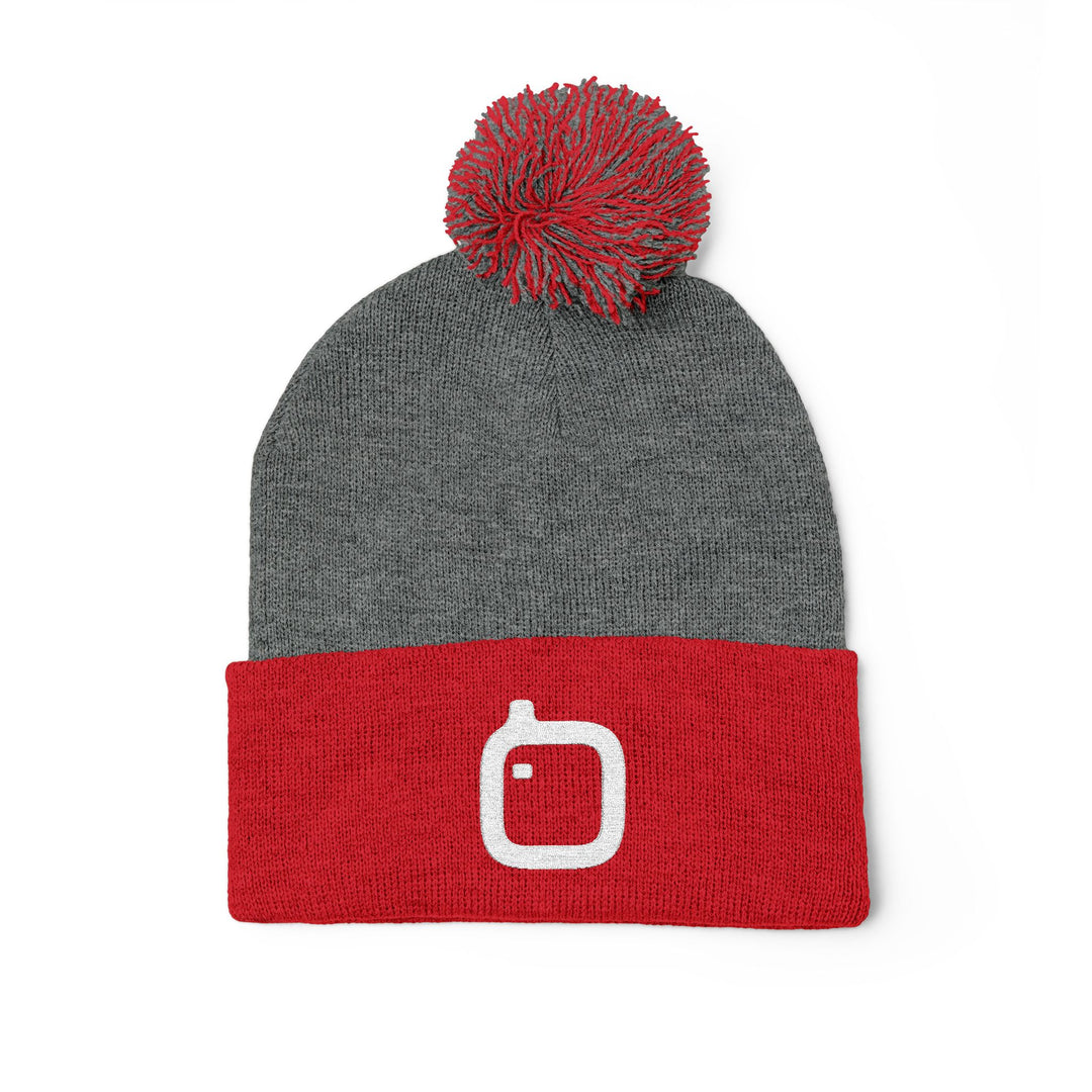 GloFlo Cozy Pom-Pom Knit Cap, Embroidered Beanie for Winter, Perfect Gift for Friends, Casual Knitted Hat, Great for Outdoor Activities