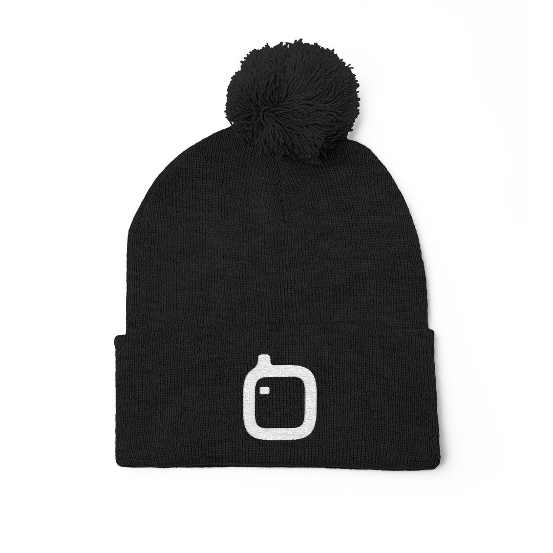 GloFlo Cozy Pom-Pom Knit Cap, Embroidered Beanie for Winter, Perfect Gift for Friends, Casual Knitted Hat, Great for Outdoor Activities