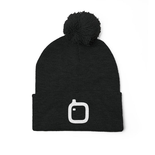 GloFlo Cozy Pom-Pom Knit Cap, Embroidered Beanie for Winter, Perfect Gift for Friends, Casual Knitted Hat, Great for Outdoor Activities