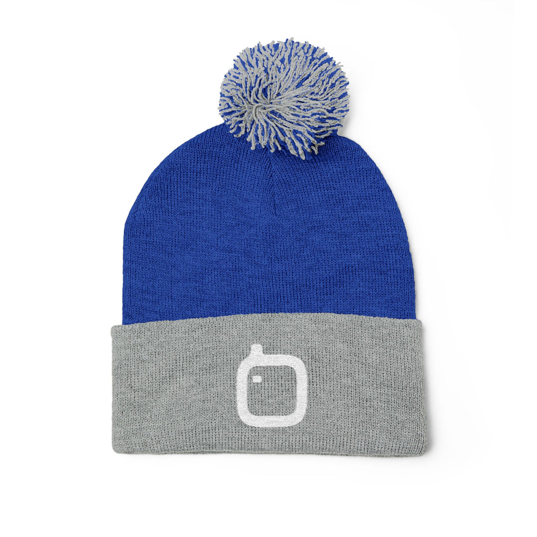 GloFlo Cozy Pom-Pom Knit Cap, Embroidered Beanie for Winter, Perfect Gift for Friends, Casual Knitted Hat, Great for Outdoor Activities