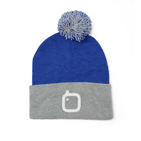 GloFlo Cozy Pom-Pom Knit Cap, Embroidered Beanie for Winter, Perfect Gift for Friends, Casual Knitted Hat, Great for Outdoor Activities