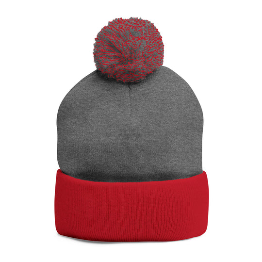 Cozy Pom-Pom Knit Cap | Embroidered Beanie, Winter Accessory, Gifts for Her, Ski Hat, Trendy Knitwear