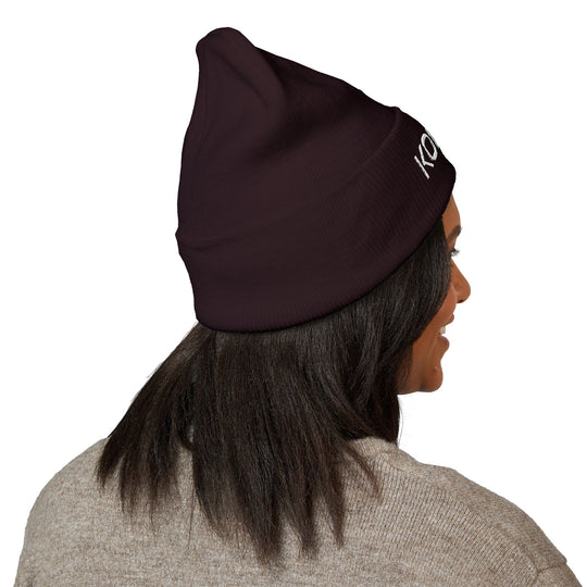 KORFYR Classic Cuffed Beanie - Cozy Embroidered Hat for Winter, Fashion Accessory, Streetwear Style, Gift for Him/Her, Casual Headwear